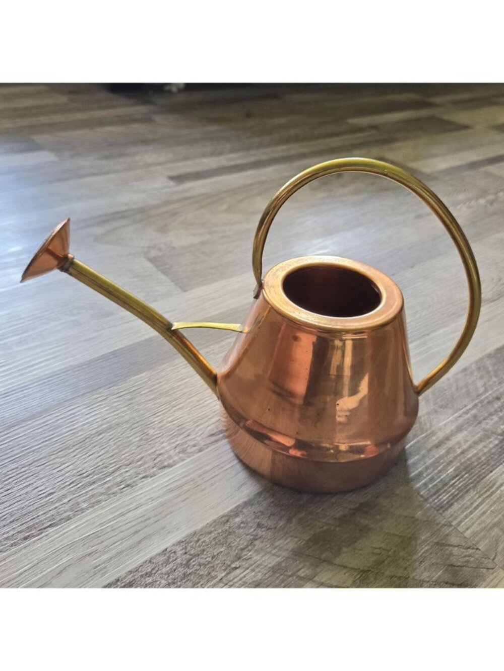 ODI Solid Copper Watering Can 6in Rain Head Mid Century Modern Garden Decor